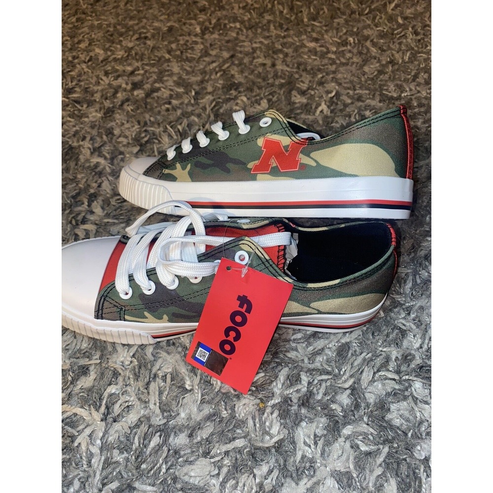 FOCO Womens Nebraska Cornhuskers NCAA Low Top Canvas Sneaker, sz 11‎